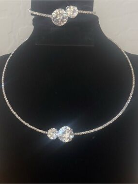 Sparkling Rhinestone Choker & Bracelet Set | Bridal | Prom | Wedding Jewelry